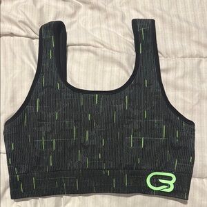 Cyclebar black and neon sports bra